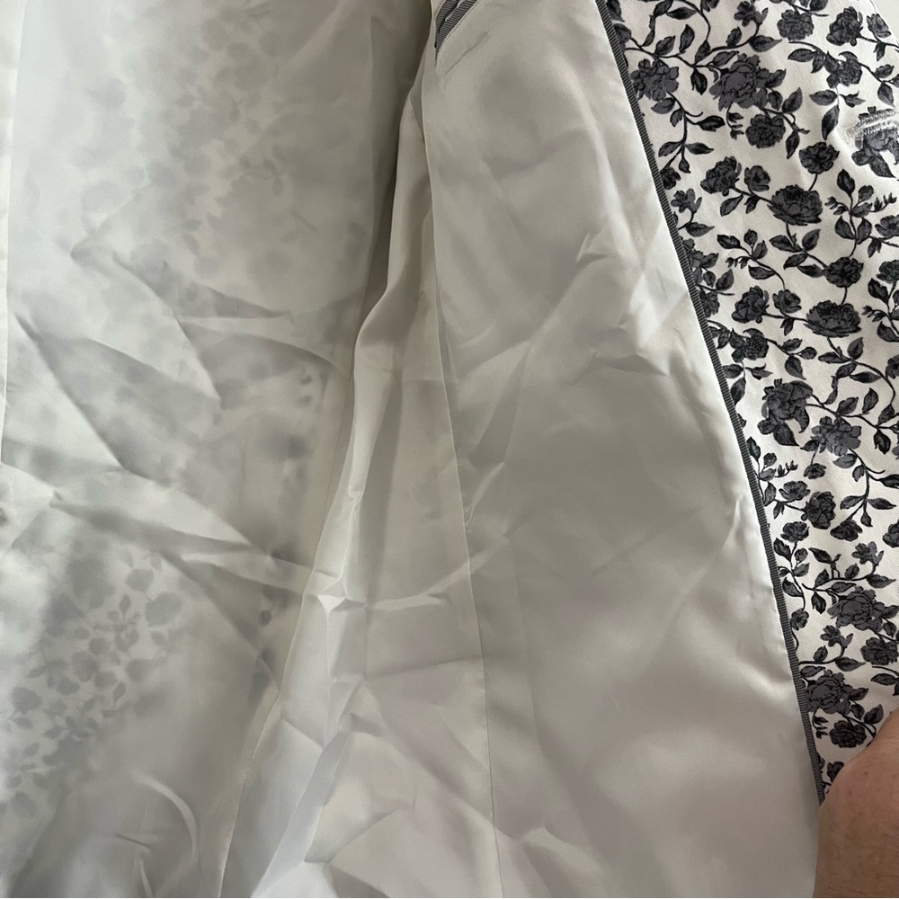 Black and White Floral 40R Slim Cotton Blend Blazer by J Ferrar - Picture 4 of 7